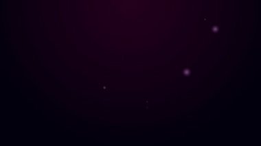 Siyah zemin üzerinde bayrak simgesi olan parlayan neon hattı Golf deliği. 4K Video hareketli grafik canlandırması