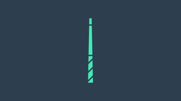 Icono de billar turquesa aislado sobre fondo azul. Animación gráfica de vídeo 4K — Vídeo de stock