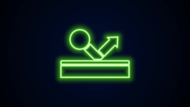 Gloeiende neon lijn Biljartbiljart snooker bal met nummer 8 pictogram geïsoleerd op zwarte achtergrond. 4K Video motion grafische animatie — Stockvideo