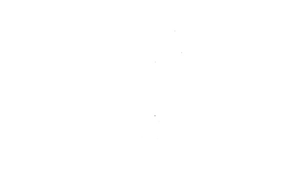 黑线Billiard口袋图标孤立在白色背景。台球洞。4K视频运动图形动画 — 图库视频影像