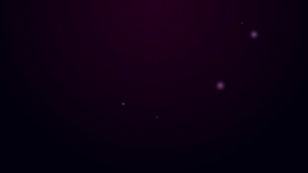 Gloeiende neon lijn Biljart pocket icoon geïsoleerd op zwarte achtergrond. Biljartgat. 4K Video motion grafische animatie — Stockvideo