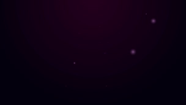 ネオンラインの輝き黒い背景に孤立ボウリングピンアイコン。4Kビデオモーショングラフィックアニメーション — ストック動画
