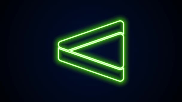 Сяюча неонова лінія піктограма Більярдного трикутника ізольована на чорному тлі. 4K Відео рух графічна анімація — стокове відео