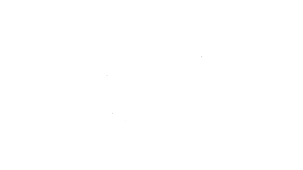 Μαύρη γραμμή πίνακα Billiard εικονίδιο απομονώνονται σε λευκό φόντο. Τραπέζι μπιλιάρδου. 4K Γραφική κίνηση κίνησης βίντεο — Αρχείο Βίντεο