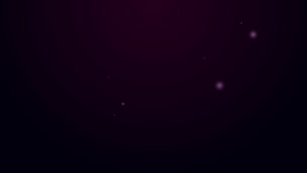 Linea neon luminosa Icona del tavolo da biliardo isolata su sfondo nero. Tavolo da biliardo. Animazione grafica 4K Video motion — Video Stock