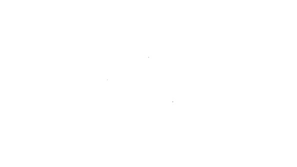 在白色背景上隔离的台球杆图标的黑线外壳.4K视频运动图形动画 — 图库视频影像