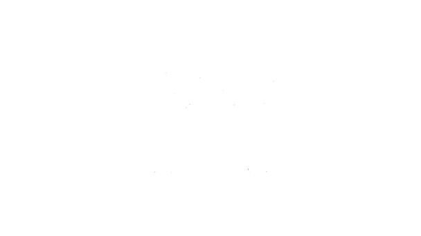 Černá čára Bowling pin ikona izolované na bílém pozadí. Grafická animace pohybu videa 4K — Stock video