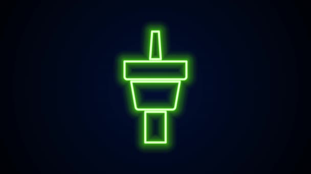 Glowing neon line Golf tee icon isolated on black background. 4K Video motion graphic animation — Stock Video