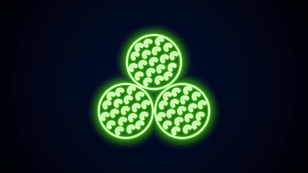 Glowing neon line Golf ball icon isolated on black background. 4K Video motion graphic animation — Stock Video