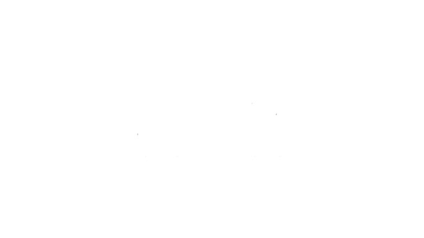 Linha preta ícone sapato de golfe isolado no fundo branco. Equipamento desportivo. Uniforme desportivo. Animação gráfica em movimento de vídeo 4K — Vídeo de Stock