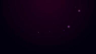 Parlayan neon çizgisi Venüs sembolü simgesi siyah arkaplanda izole edilmiş. Astroloji, numeroloji, yıldız falı, astronomi. 4K Video hareketli grafik canlandırması