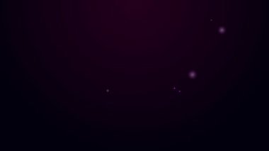 Parlayan neon çizgisi Masonların sembolü Tanrı 'nın her şeyi gören ikonu siyah arka planda izole edilmiş. Üçgendeki Tanrı 'nın Gözü. 4K Video hareketli grafik canlandırması