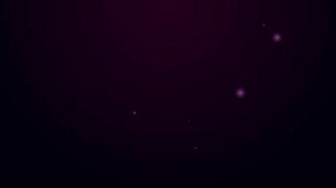 Siyah zemin üzerinde iksir ikonu olan parlak neon hattı şişesi. Sihirli iksirli matara. 4K Video hareketli grafik canlandırması