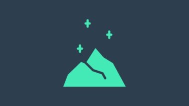 Turkuaz sihirli toz ikonu mavi arkaplanda izole edildi. 4K Video hareketli grafik canlandırması