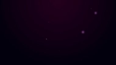 Parlayan neon hattı Mutfak termometre simgesi siyah arkaplanda izole edildi. 4K Video hareketli grafik canlandırması