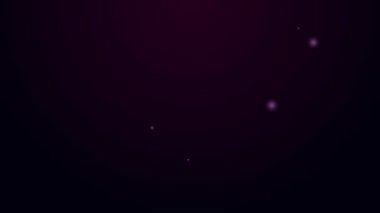 Parlayan neon hattı barbekü simgesi siyah arkaplanda izole edildi. Isı sembolü. Barbekü ızgara partisi. 4K Video hareketli grafik canlandırması