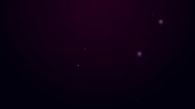 Parlayan neon hattı tuzu simgesi siyah arkaplanda izole edildi. Yemek pişirme baharatları. 4K Video hareketli grafik canlandırması