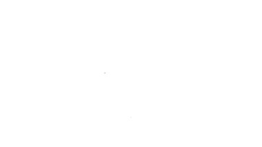 Beyaz zemin üzerinde ateş alev ikonu olan siyah çizgi harita işaretçisi. Yakında yangın var. 4K Video hareketli grafik canlandırması