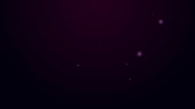 Parlayan neon çizgisi Martı patisi ayak izi simgesi siyah arkaplanda izole edildi. 4K Video hareketli grafik canlandırması