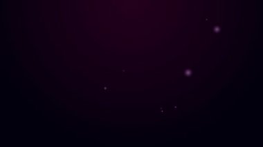 Parlayan neon çizgisi At patisi ayak izi simgesi siyah arkaplanda izole edildi. 4K Video hareketli grafik canlandırması