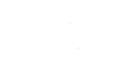 Siyah çizgi insan ayak izi ayakkabı ikonu beyaz arkaplanda izole edilmiş. Ayakkabı tabanı. 4K Video hareketli grafik canlandırması