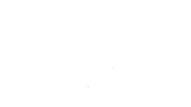 Beyaz arka planda izole edilmiş siyah çizgi Cookie veya çikolata ikonlu bisküvi. 4K Video hareketli grafik canlandırması