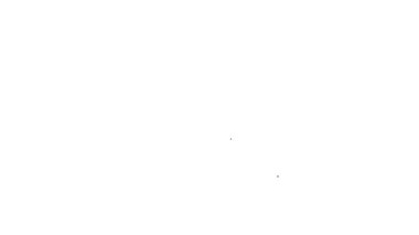 Siyah çizgi Waffle simgesi beyaz arkaplanda izole edildi. 4K Video hareketli grafik canlandırması