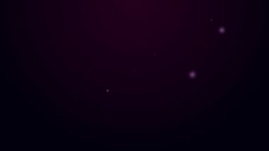 Parlayan neon hattı lolipop simgesi siyah arkaplanda izole edildi. Yemek, lezzetli bir sembol. 4K Video hareketli grafik canlandırması