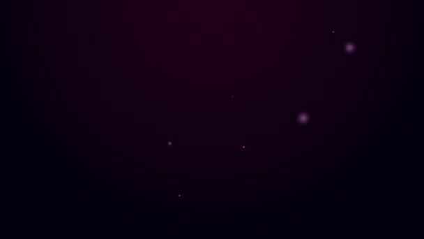 Luminoso neon linea Tarocchi icona isolata su sfondo nero. Un magico set occulto di tarocchi. Animazione grafica 4K Video motion — Video Stock