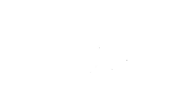 Svart linje Yin Yang symbol för harmoni och balans ikon isolerad på vit bakgrund. 4K Video motion grafisk animation — Stockvideo