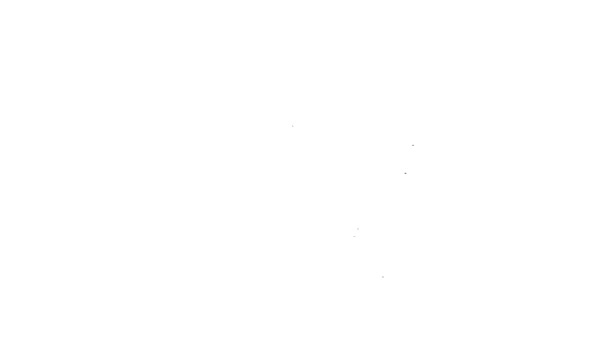 Linha preta Ícone de argamassa e pilão isolado no fundo branco. Animação gráfica em movimento de vídeo 4K — Vídeo de Stock