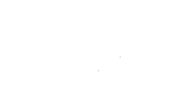Linha preta Cometa caindo ícone rápido isolado no fundo branco. Animação gráfica em movimento de vídeo 4K — Vídeo de Stock
