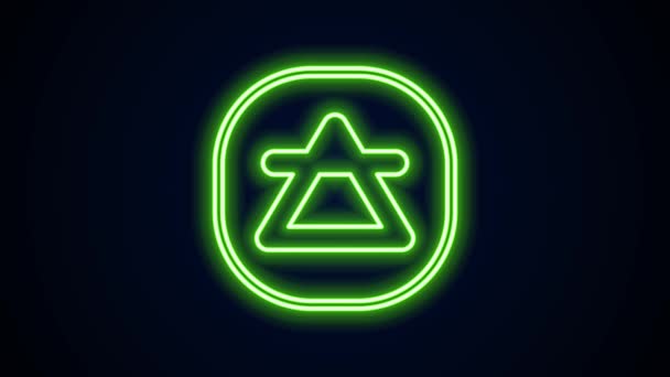 Glowing neon line Air element of the symbol alchemy icon isolated on black background. Basic mystic elements. 4K Video motion graphic animation — Stock Video