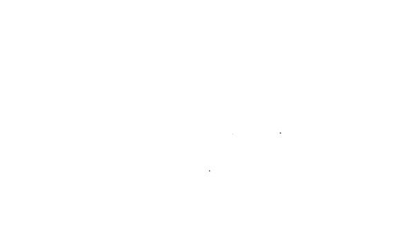 Ícone de símbolo de Marte de linha preta isolado no fundo branco. Astrologia, numerologia, horóscopo, astronomia. Animação gráfica em movimento de vídeo 4K — Vídeo de Stock