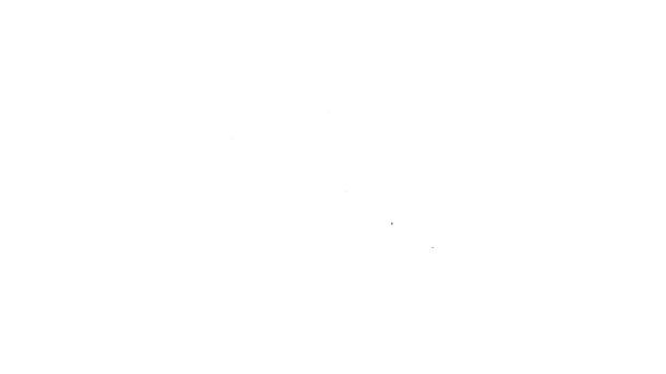 Ligne noire Roi couronne icône isolée sur fond blanc. Animation graphique de mouvement vidéo 4K — Video