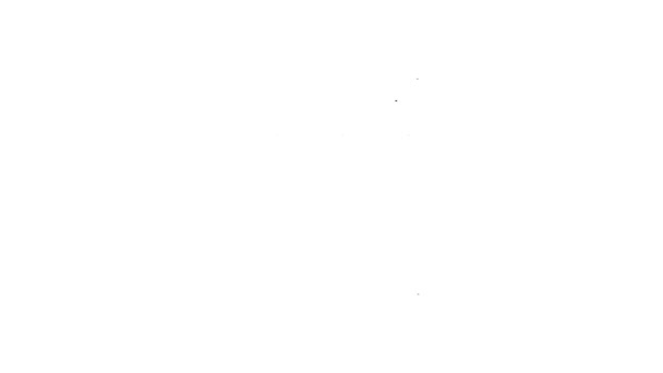 Ligne noire icône de gobelet médiéval isolé sur fond blanc. Animation graphique de mouvement vidéo 4K — Video