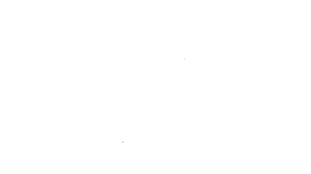 Línea negra Abre la caja de fósforos y coincide con el icono aislado sobre fondo blanco. Animación gráfica de vídeo 4K — Vídeo de stock