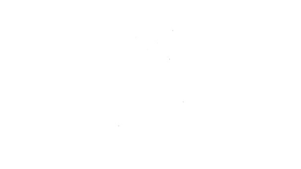 Черная линия пропан бензобак значок изолирован на белом фоне. Значок горючего бака. Видеографическая анимация 4K — стоковое видео