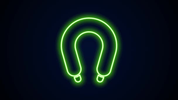 Glowing neon line ikon sosis terisolasi pada latar belakang hitam. Grilled sosis dan aroma tanda. Animasi grafis gerak Video 4K — Stok Video