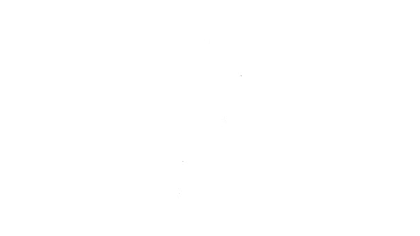Línea negra Icono de pimienta aislado sobre fondo blanco. Cocinar especias. Animación gráfica de vídeo 4K — Vídeos de Stock