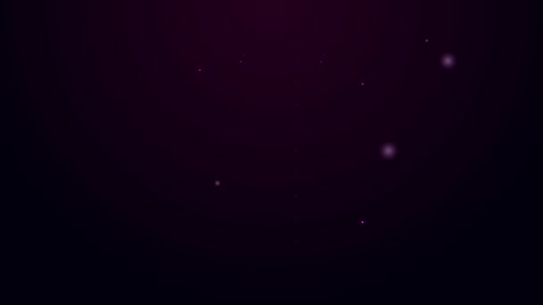 Świecąca neonowa linia Ikona toru opon odizolowana na czarnym tle. 4K Animacja graficzna ruchu wideo — Wideo stockowe
