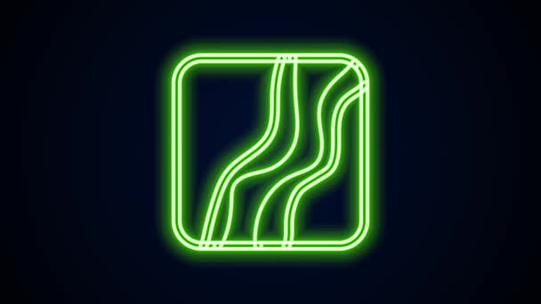 Glowing neon line Snake paw footprint icon isolated on black background. 4K Video motion graphic animation — Stock Video