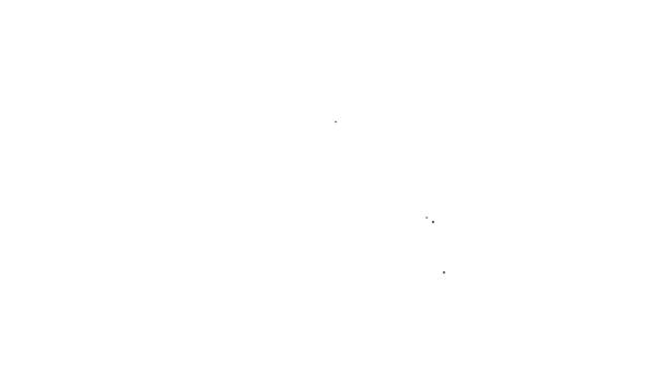 Linha preta ícone da pegada da pata da pomba isolada no fundo branco. Animação gráfica em movimento de vídeo 4K — Vídeo de Stock