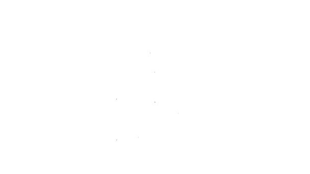 Schwarze Linie Lupe mit Schrittsymbol isoliert auf weißem Hintergrund. Die Kriminalpolizei ermittelt. Um in die Fußstapfen zu treten. 4K Video Motion Grafik Animation — Stockvideo