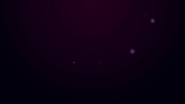 Parlayan neon hattı Candy simgesi siyah arkaplanda izole edildi. 4K Video hareketli grafik canlandırması