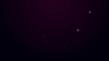 Parlayan neon hattı Stereo hoparlör simgesi siyah arkaplanda izole edildi. Ses sistemi hoparlörleri. Müzik ikonu. Müzikal sütun hoparlörü. 4K Video hareketli grafik canlandırması