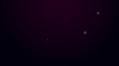 Parlayan neon hattı kulaklık simgesi siyah arkaplanda izole edildi. Kulaklıklar. Müzik, hizmet, iletişim ve operatör konsepti. 4K Video hareketli grafik canlandırması