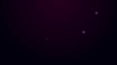Parlayan neon hattı Pan flüt simgesi siyah arkaplanda izole edildi. Geleneksel Peru müzik aleti. Peru, Bolivya ve Meksika 'dan halk enstrümanı. 4K Video hareketli grafik canlandırması