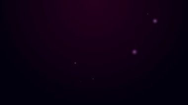 Parlayan neon çizgisi Müzik notası, ton simgesi siyah arkaplanda izole. 4K Video hareketli grafik canlandırması