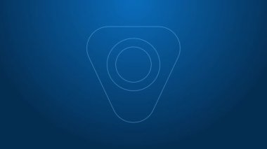 Beyaz çizgili Gitar Seçme simgesi mavi arkaplanda izole edildi. Müzik aleti. 4K Video hareketli grafik canlandırması